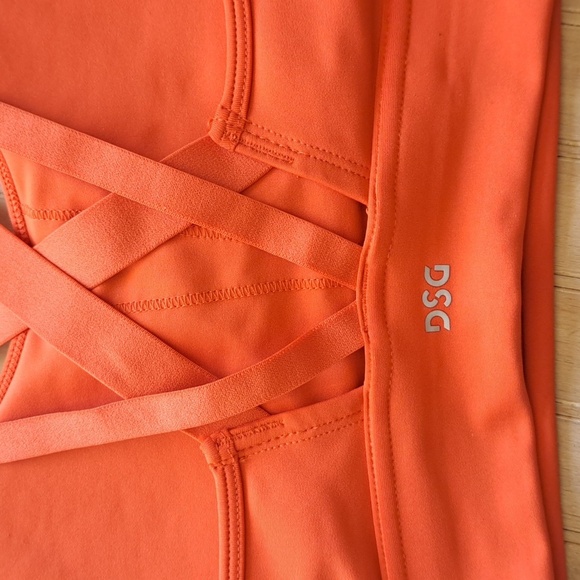 NWT DSG Ginger Orange Strappy Compression Sports Bra Moisture-Wicking 4-W - Picture 3 of 9